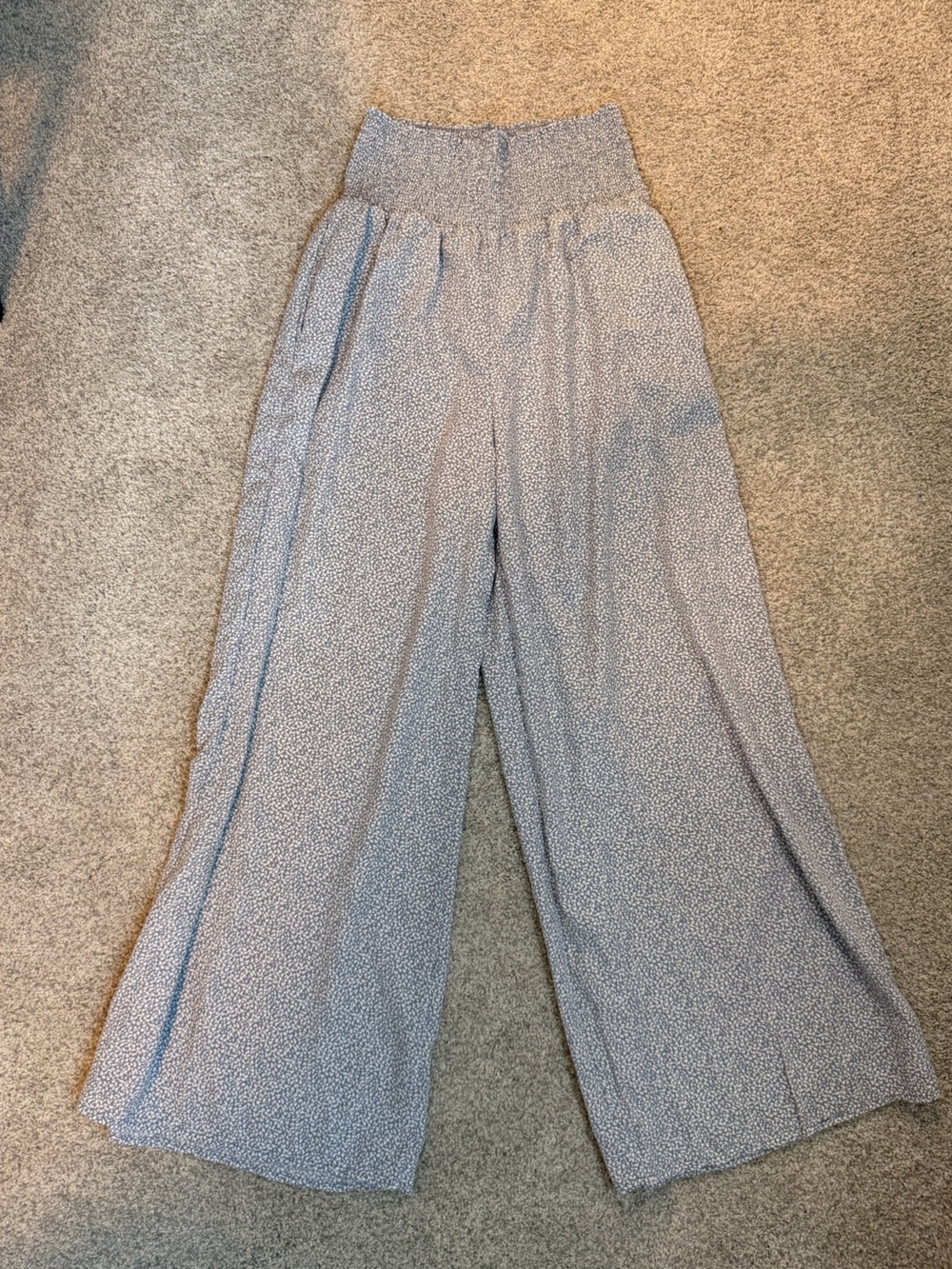 Sienna Sky Light Blue Speckled Wide-Leg Pants